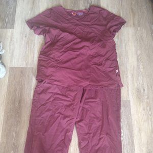 Maroon Scrub Set Size Large